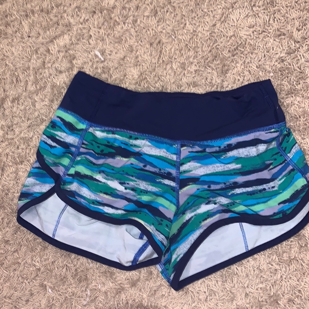 Green and blue lulu shorts